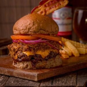 food lot in a wooden board close-up photography